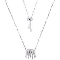 apmmonacoapmmonaco项链女多圈银色新款锁骨链可调节银色ac4693ox