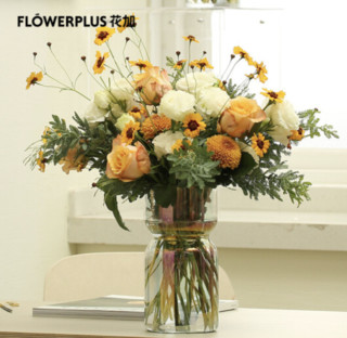 FlowerPlus 花加 混合鲜花 含花瓶 周一收