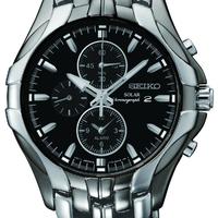 SEIKO 赛客 Seiko Men's SSC139 Excelsior Gunmetal and Silver-Tone Stainless Steel Solar Watch手表