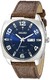 SEIKO 精工 Seiko Men's SNKN37 Stainless Steel Automatic Self-Wind Watch with Brown Leather Band手表