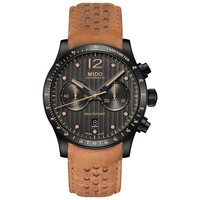 MIDO 美度 Men's Swiss Automatic Multifort Brown Leather Strap Watch 44mm