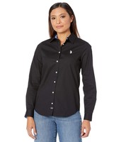 U.S. POLO ASSN. Long Sleeve Solid Stretch Poplin Shirt