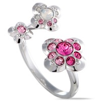 施华洛世奇 Swarovski Cherie Pink and Clear Crystal Open Flower Ring