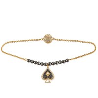 施华洛世奇 Swarovski Ladies Gold-tone Plated Crystal-embellished Spade Strand Bracelet