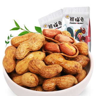 熊猫兔 焦糖花生 带壳小花生小吃零食炒货500g/袋