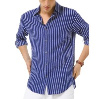 MICHAEL KORS Michael Kors Mens Linen Striped Button-Down Shirt