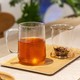 雅集 茶杯加厚耐热玻璃水杯锤纹玻璃杯茶水分离杯