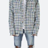 MNML Raw Edge Flannel - Blue/White