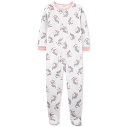 Carter's 孩特 Little Girls 1-Piece Unicorn Fleece Footie Pajamas