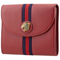 GUCCI 古驰 Gucci Rajah Leather Web Pouch In Red