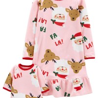 Carter's 孩特 Christmas Matching Nightgown & Doll Nightgown