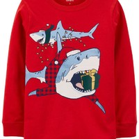 Carter's 孩特 Christmas Shark Jersey Tee