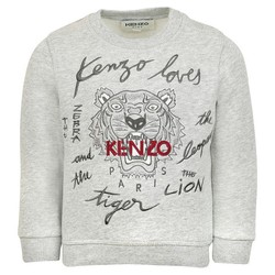 KENZO 凯卓 Embroidered Logo Grey Sweatshirt