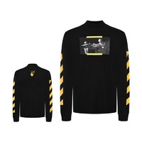 OFF-WHITE OFF WHITE 2021秋冬 男士黑色棉质卡拉瓦乔画作圆领套头运动衫 OMAB032F21JER0061084