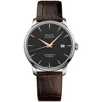 MIDO 美度 Men's Swiss Automatic Baroncelli Brown Leather Strap Watch 40mm