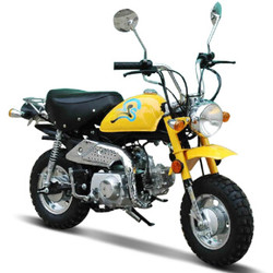 MINI小公猴子110cc摩托车迷你小街车汽油复古小弯梁踏板助力代步摩托车 黄色 8寸轮+单座