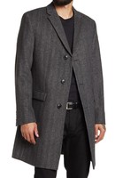 BEN SHERMAN Herringbone Wool Blend Coat