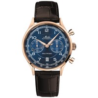 MIDO 美度 Men's Swiss Automatic Chronograph Multifort Brown Leather Strap Watch 42mm