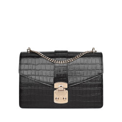 goldlion金利来女包单肩包鳄鱼纹牛皮女士斜挎包链条包