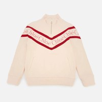 Chloé 蔻依 Girls Half Zip Logo Sweatshirt - Pale Pink