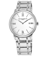 名士 Baume & Mercier Classima Quartz White Dial Steel  Men's Watch 10526