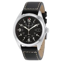汉米尔顿 Hamilton Khaki Field Black Dial Black Leather Watch H68551733