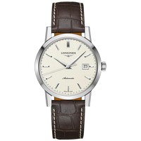 LONGINES 浪琴 Men's Swiss Automatic Heritage 1832 Brown Alligator Leather Strap Watch 40mm