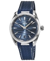 OMEGA 欧米茄 Seamaster Master Co-Axial Blue Dial Rubber Strap Men's Watch