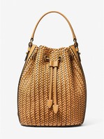 MICHAEL KORS Carole Hand-Woven Leather Bucket Bag