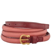 BURBERRY 博柏利 Burberry Two-tone Trench Leather Belt In Blossom Pink/ Antique Red