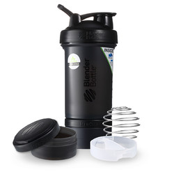 BlenderBottle Blender Bottle 蛋白粉摇摇杯 运动健身水杯便携户外大容量水壶男女士塑料杯子 黑色 650ml