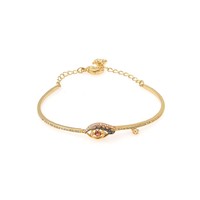 施华洛世奇 Swarovski New Love Gold Tone Dark Multi Colored Crystal Bracelet 5483977