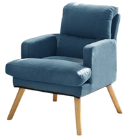 jimubuluo 积木部落 懒人沙发椅 单人位+脚踏 藏青色 棉麻增高款