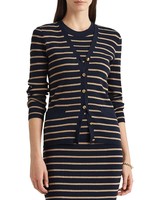 RALPH LAUREN Metallic Striped Cardigan