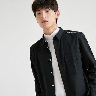 JACK&JONES 杰克琼斯 男士长袖衬衫 220305023 黑色 XS