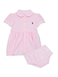 RALPH LAUREN 拉尔夫·劳伦 Baby Girl's 2-Piece Oxford Shirtdress & Bloomers Set