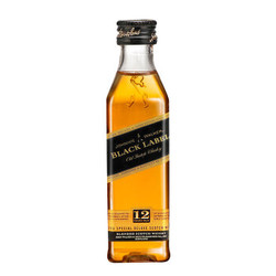 JOHNNIE WALKER 尊尼获加 调配苏格兰威士忌 JOHNNIE WALKER 小瓶洋酒 50ml 酒版 酒办随身瓶 黑牌 黑方 50ml