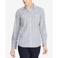 RALPH LAUREN Striped Roll Tab Cotton Pocket Shirt