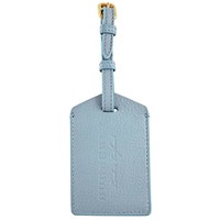 BURBERRY 博柏利 Burberry Mens Dusty Teal Blue Grainy Leather Luggage Tag