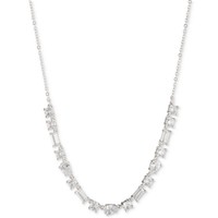GIVENCHY 纪梵希 Silver-Tone Mixed Crystal Statement Necklace, 16\
