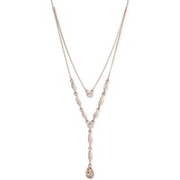 GIVENCHY 纪梵希 Pavé Twist Two-Row Lariat Necklace, 18\