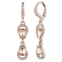 GIVENCHY 纪梵希 Rose Gold and Silk Crystal Drop Earring