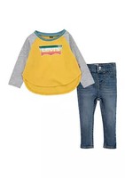 Levi's 李维斯 Toddler Girls Color Block Graphic Set