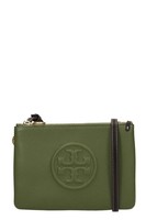 TORY BURCH Perry Bombe Clutch In Green Leather女士单肩包