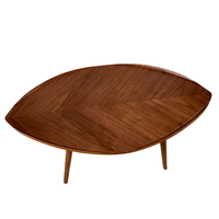 曲雅居 异形实木茶几 胡桃色 大号