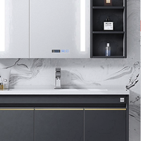  顾家家居 KUKA  G-06201B100HS 实木浴室柜组合 肤感灰 100cm 智能款