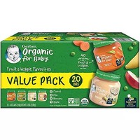 Gerber 嘉宝 2nd Foods Organic Baby Food, Fruit & Veggie Value Pack (4 oz., 20 ct.)