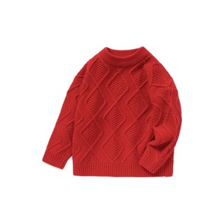 mini balabala 迷你巴拉巴拉 ZA0D034201010-6641 女童针织毛衣 中国红 90cm