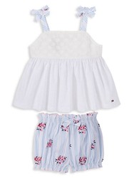 TOMMY HILFIGER 汤米·希尔费格 Baby Girl's 2-Piece Floral Peplum Top