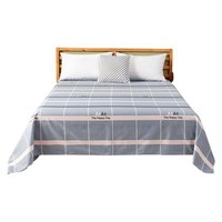GRACE 洁丽雅 床单单件纯棉单人床上用品学生宿舍被单床罩 格致雅韵灰1.6*2.3cm